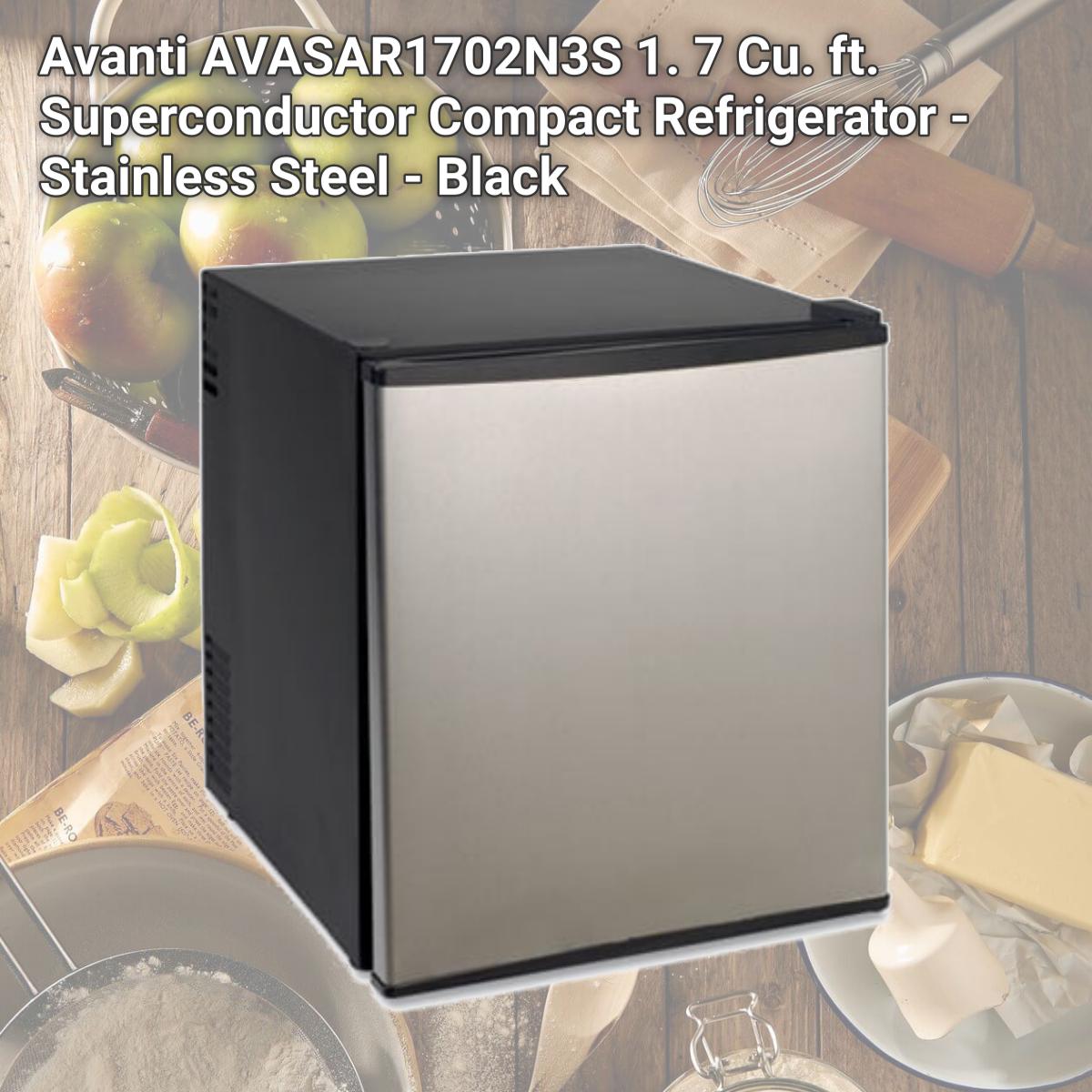 Picture of Avanti AVASAR1702N3S 1. 7 Cu. ft. Superconductor Compact Refrigerator - Stainless Steel - Black