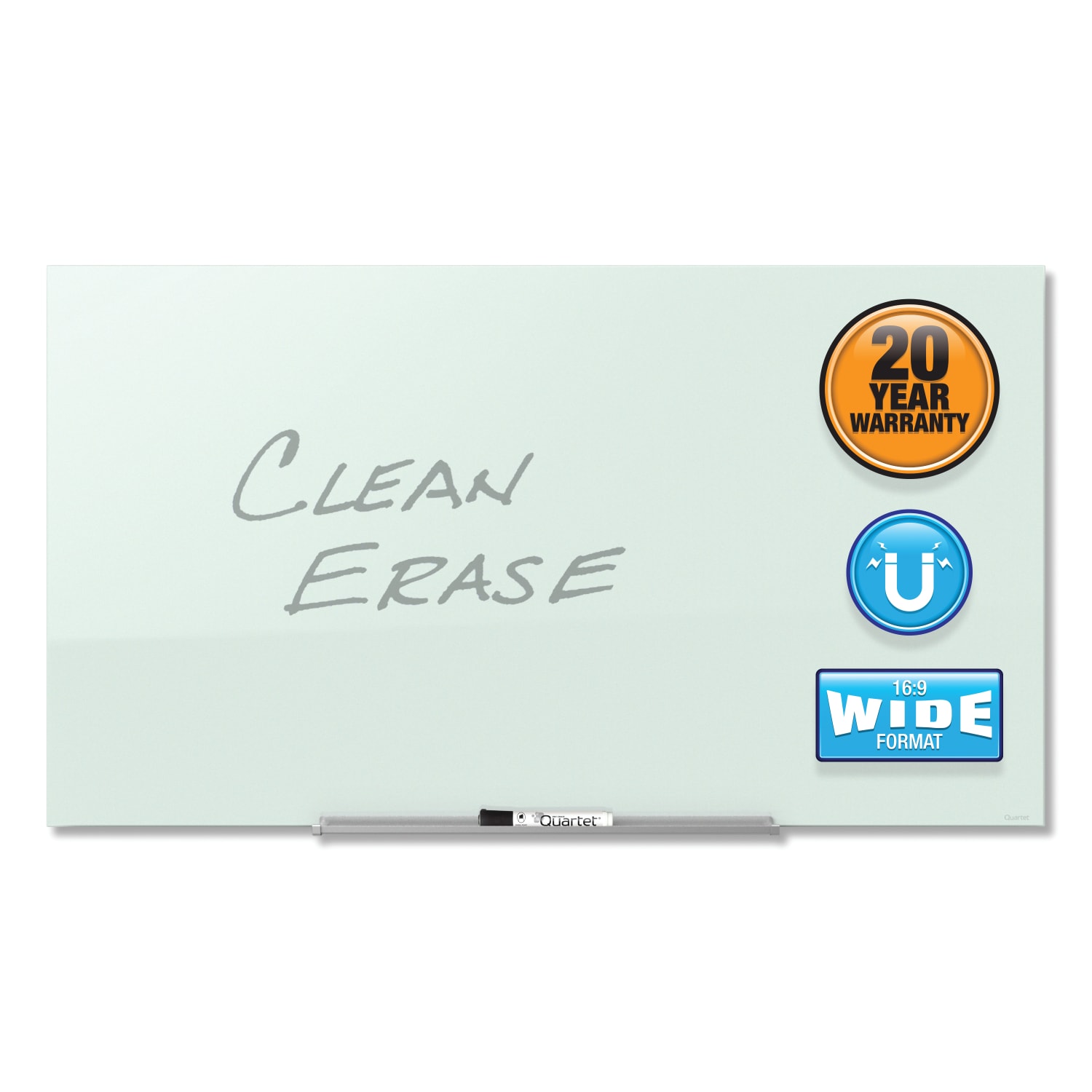 Quartet Manufacturing G7442IMW 74 x 42 in. Invisa Mount Magnetic Glass Marker Board Frameless Surface - White Quartet Manufacturing G7442IMW 74 x 42 in. Invisa Mount Magnetic Glass Marker Board Frameless Surface - White