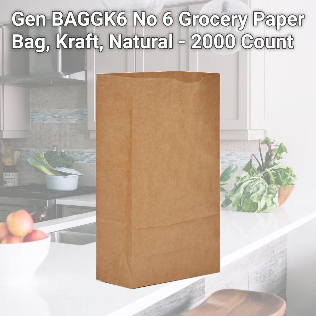 Picture of Gen BAGGK6 No 6 Grocery Paper Bag, Kraft, Natural - 2000 Count