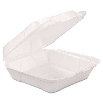 Hingedm1 3 X 8 X 8.25 In. Foam Hinged Carryout Container, 1-compartment - White, 200 Per Case