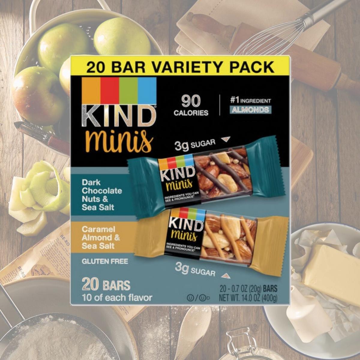 Picture of Kind 27964 0.7 oz Minis Dark Chocolate Nuts & Sea Salt Caramel Almond Chocolate, 20 per Pack