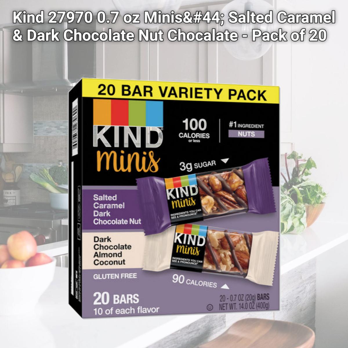 Picture of Kind 27970 0.7 oz Minis, Salted Caramel & Dark Chocolate Nut Chocalate - Pack of 20