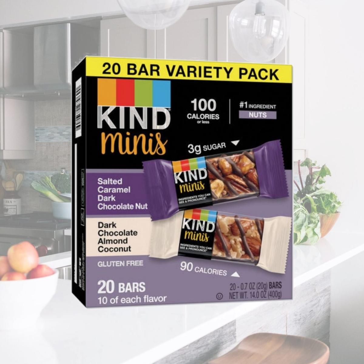 Picture of Kind 27970 0.7 oz Minis, Salted Caramel & Dark Chocolate Nut Chocalate - Pack of 20