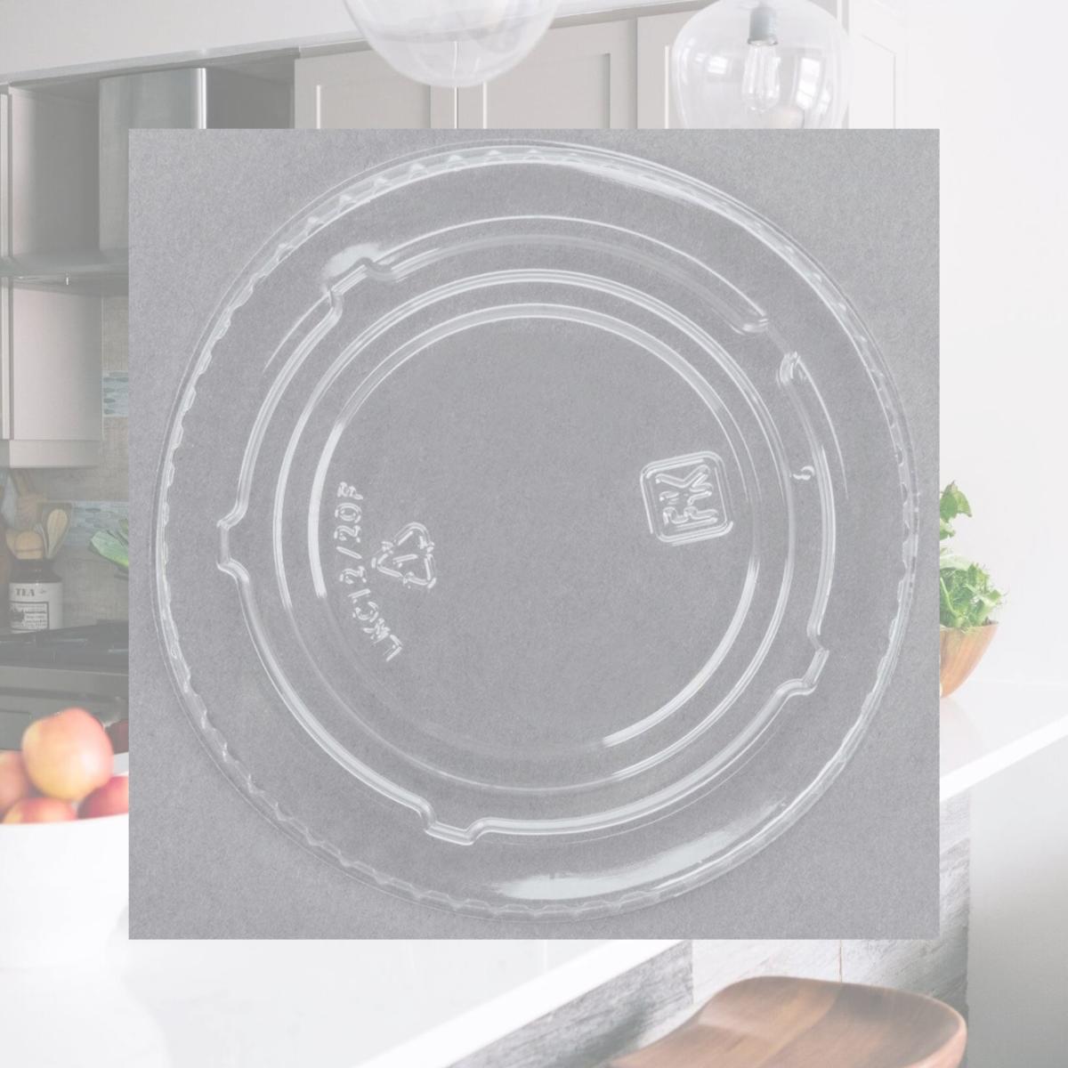 Picture of Fabri-Kal LKC1220F No Slot Smooth Flat Lid - Translucent
