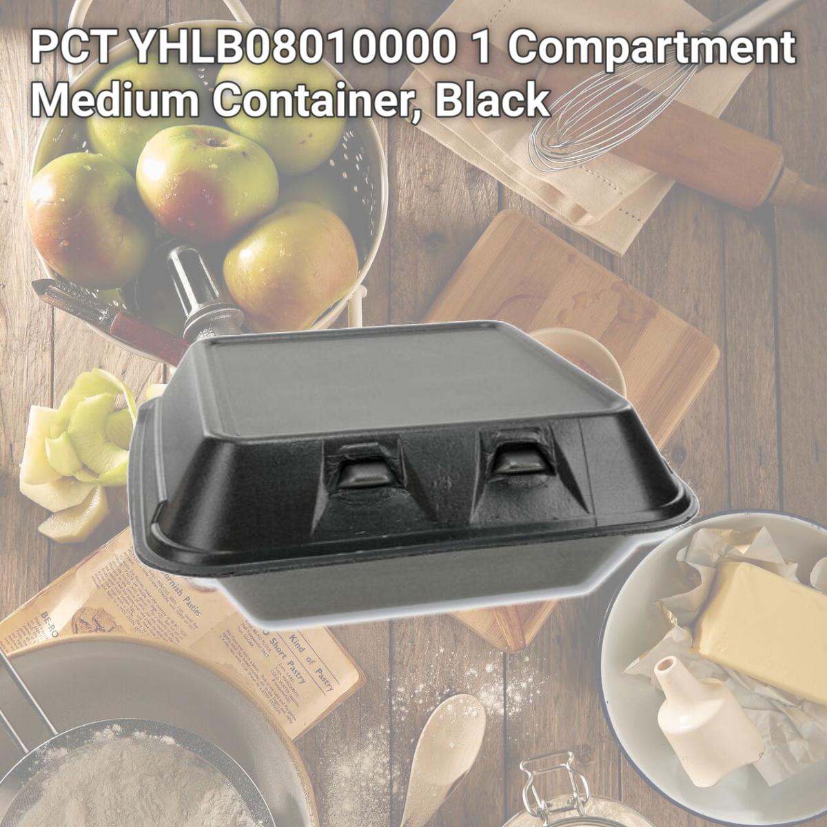 Picture of PCT YHLB08010000 1 Compartment Medium Container, Black