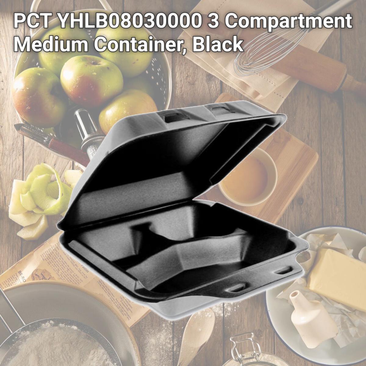 Picture of PCT YHLB08030000 3 Compartment Medium Container, Black