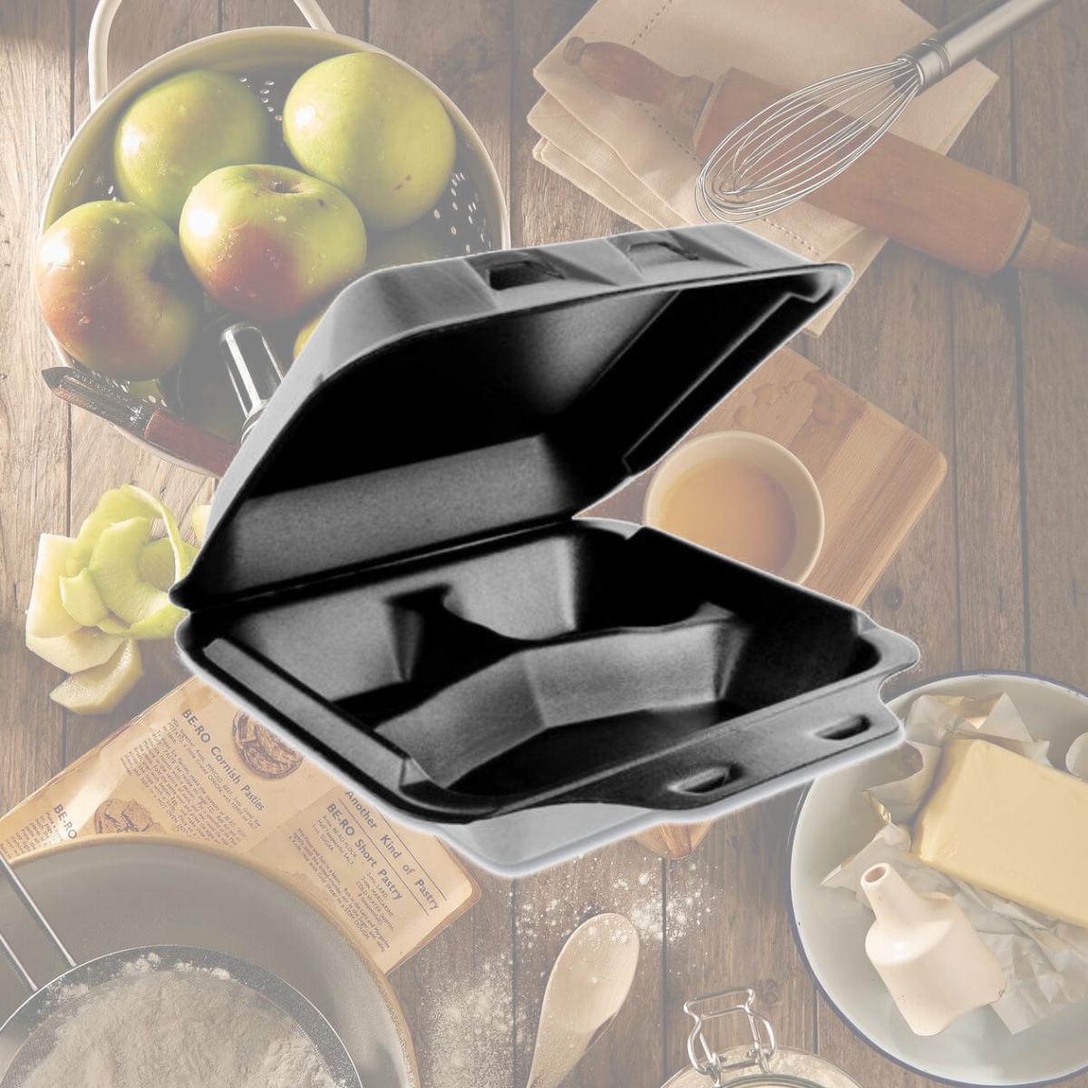 Picture of PCT YHLB08030000 3 Compartment Medium Container, Black