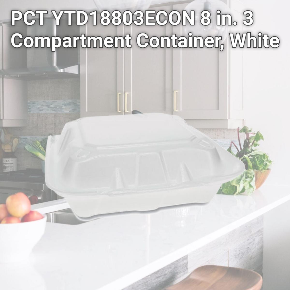 Picture of PCT YTD18803ECON 8 in. 3 Compartment Container, White