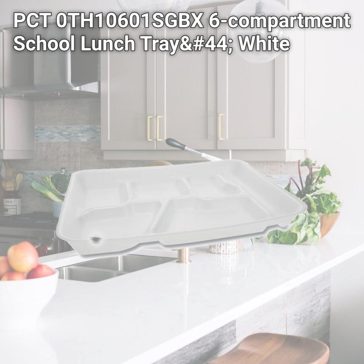 Picture of PCT 0TH10601SGBX 6-compartment School Lunch Tray, White