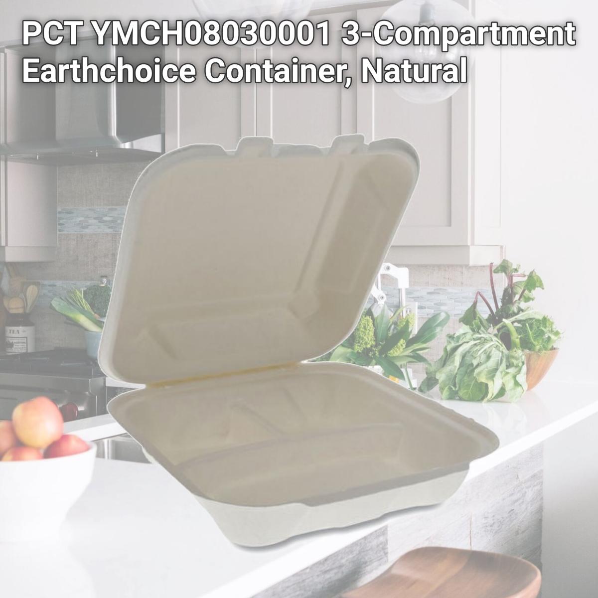 Picture of PCT YMCH08030001 3-Compartment Earthchoice Container, Natural