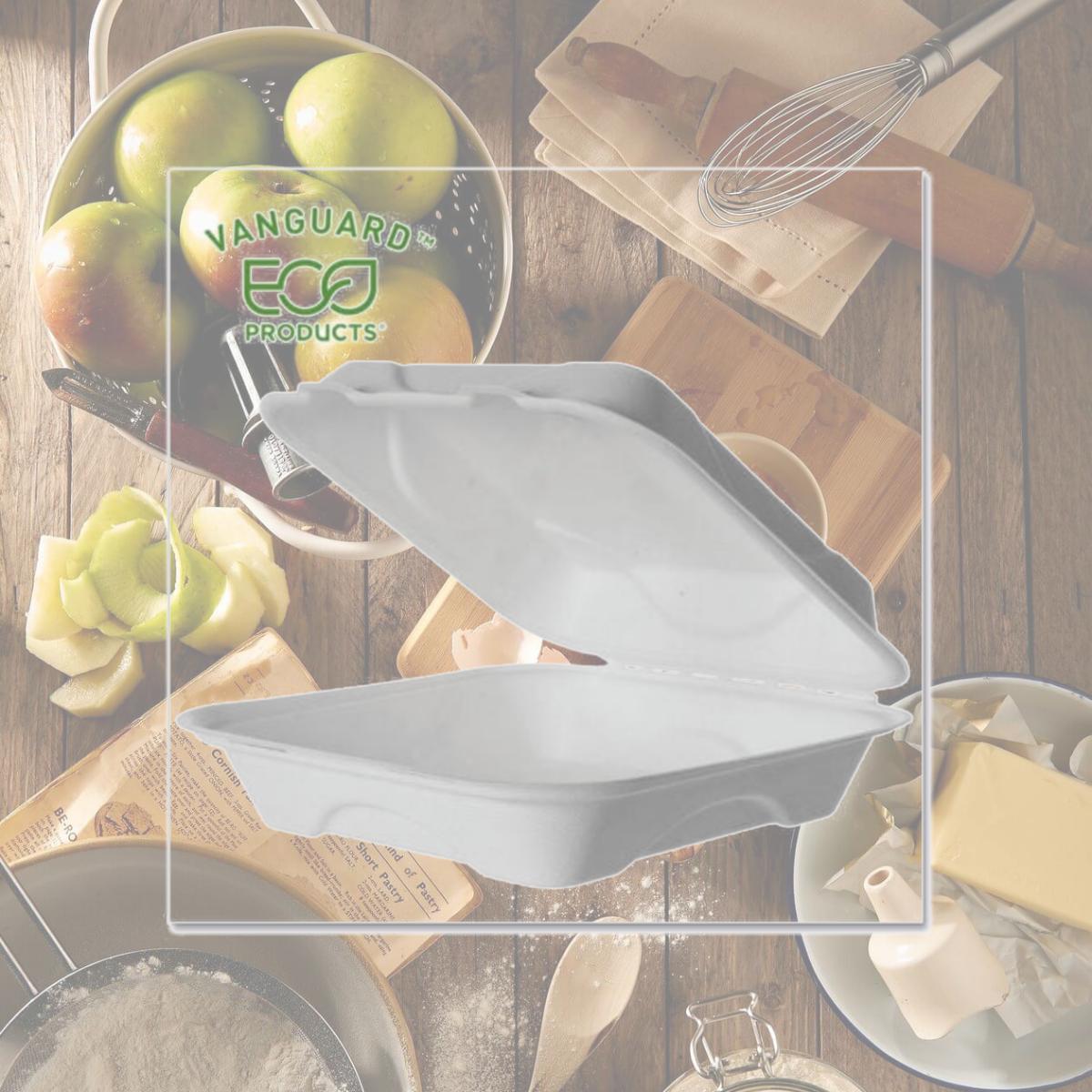 Picture of Eco-Products EPHC91NFA 9 x 9 x 3 in. Clamsheel Container, White