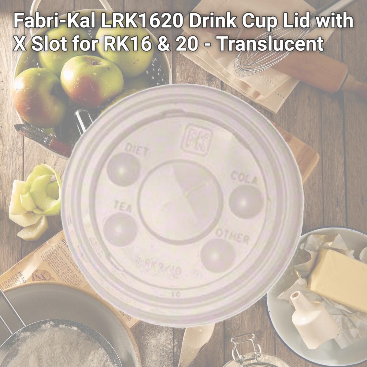 Picture of Fabri-Kal LRK1620 Drink Cup Lid with X Slot for RK16 & 20 - Translucent
