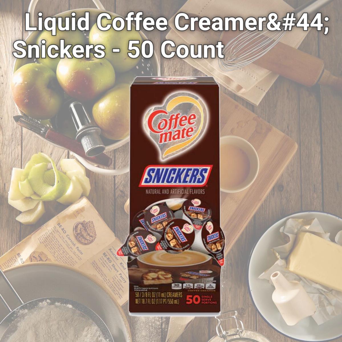Picture of Coffee-Mate 61425BX Liquid Coffee Creamer, Snickers - 50 Count