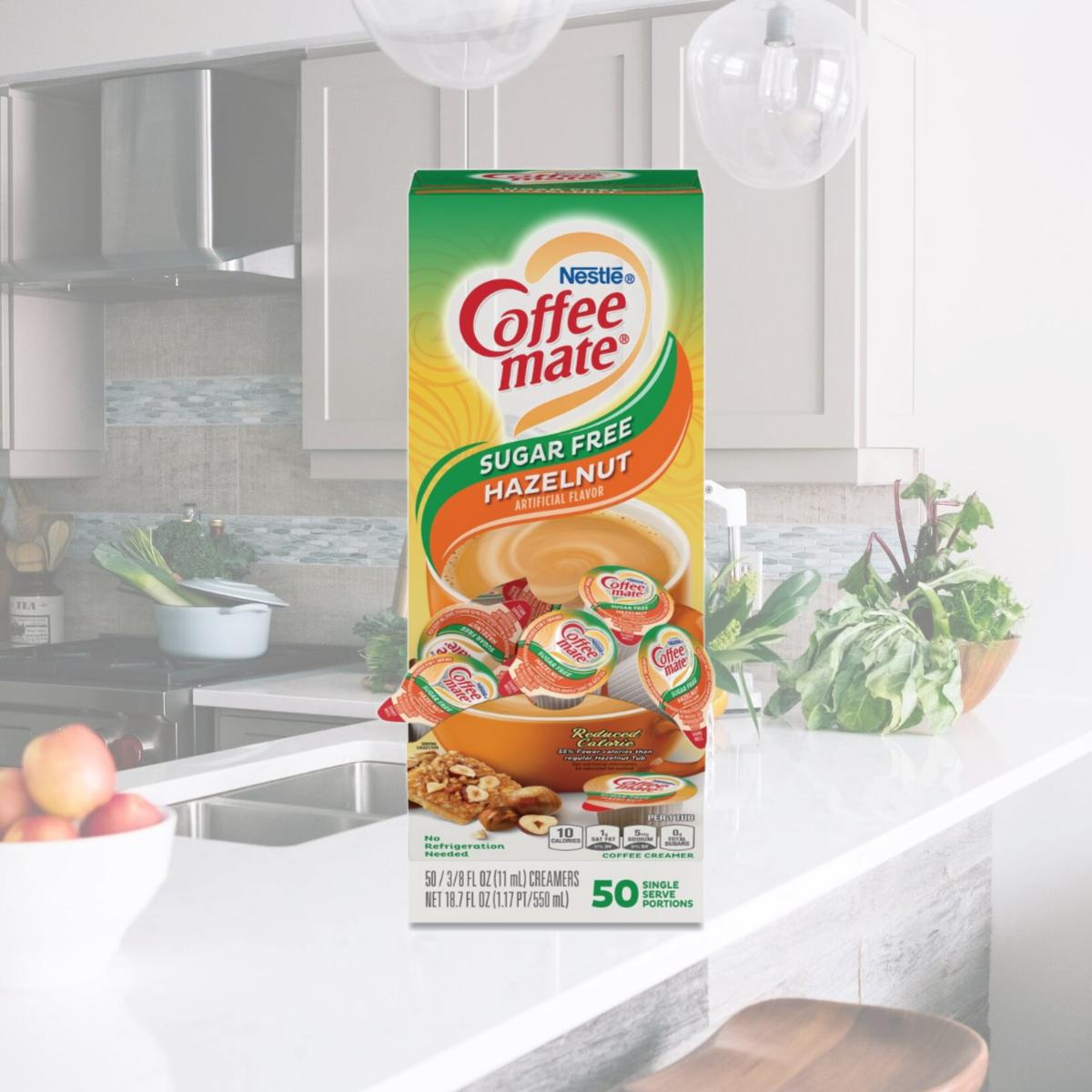 Picture of Nestle 98468BX 0.38 oz Sugar-Free Hazelnut Liquid Coffee Creamer - 50 per Box