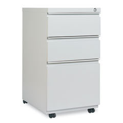 14.87 X 19.12 In. Three-drawer Pedestal File With Full-length Pull - Light Gray