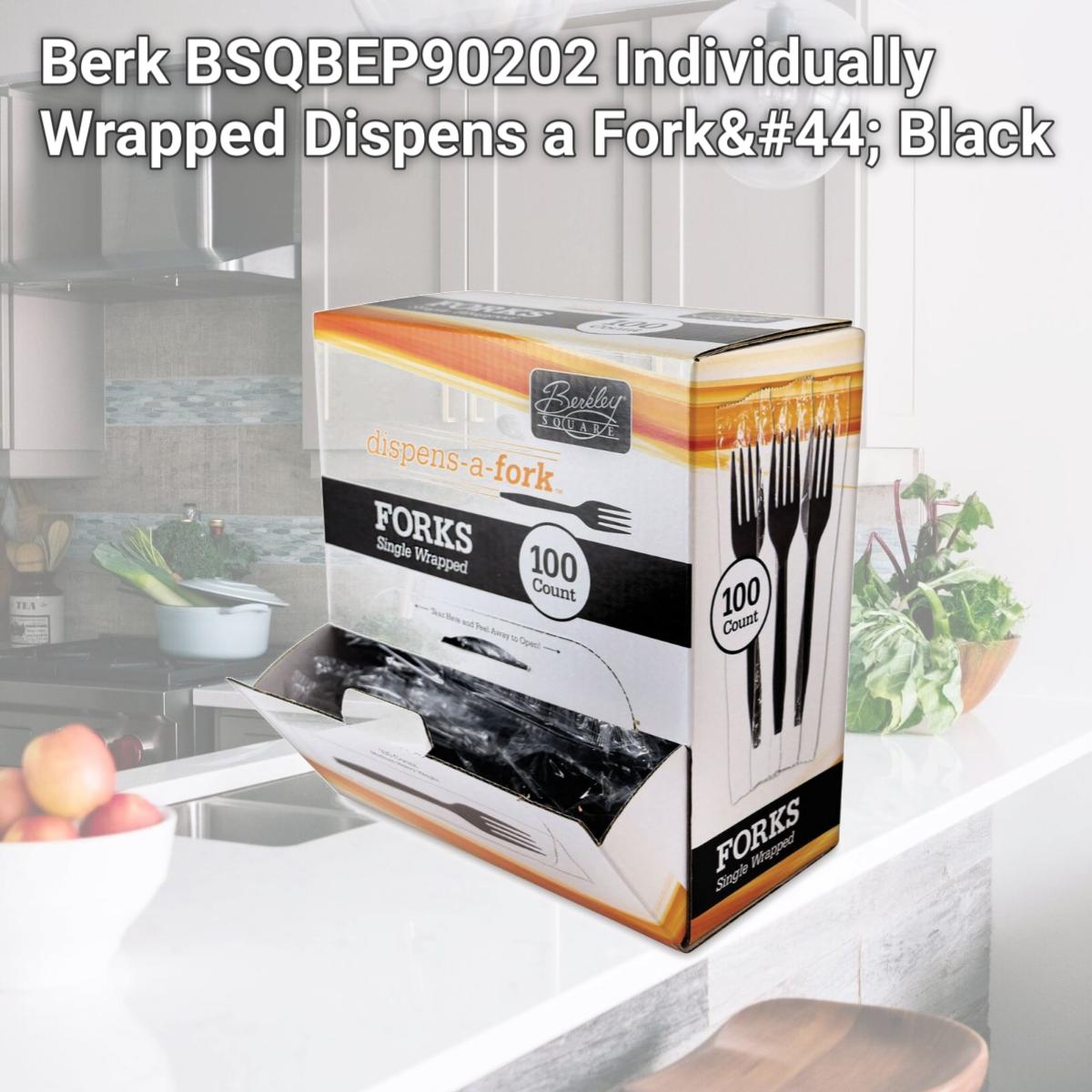 Picture of Berk BSQBEP90202 Individually Wrapped Dispens a Fork, Black