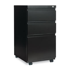 Alera Pbbbfbl 14.87 X 19.12 In. Three-drawer Metal Pedestal File With Full-length Pull - Black