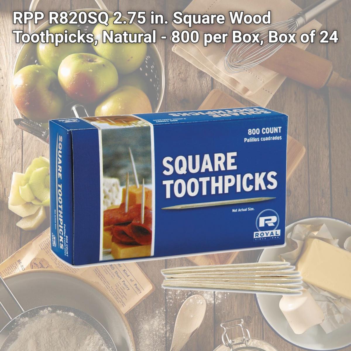 Picture of RPP R820SQ 2.75 in. Square Wood Toothpicks, Natural - 800 per Box, Box of 24