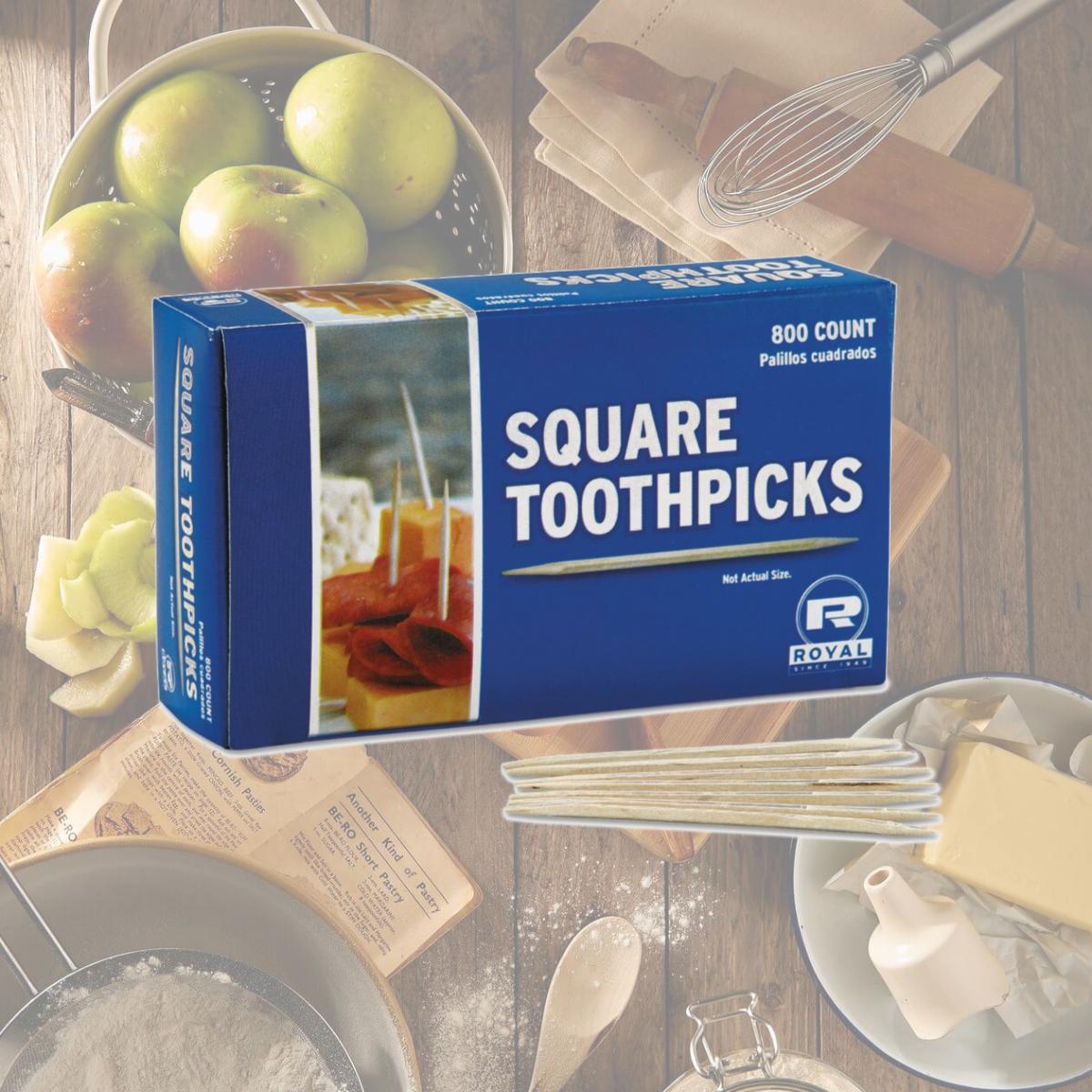 Picture of RPP R820SQ 2.75 in. Square Wood Toothpicks, Natural - 800 per Box, Box of 24