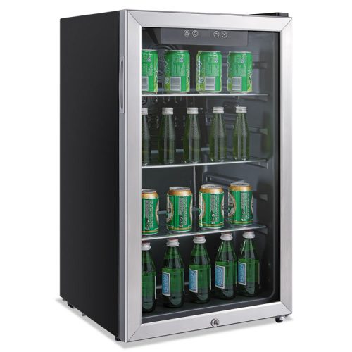 Alera Rfbc34 3.4 Cu. Ft. Beverage Cooler, Stainless Steel - Black