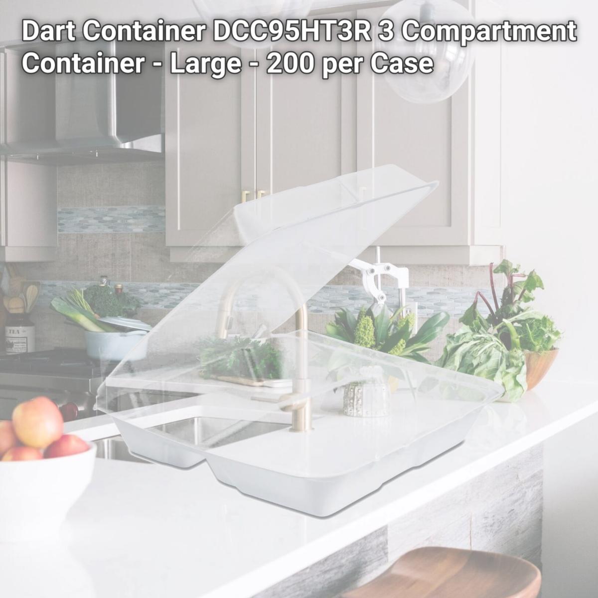 Picture of Dart Container DCC95HT3R 3 Compartment Container - Large - 200 per Case