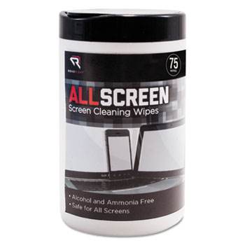 Read Right RR15045 6 x 6 in. AllScreen Screen Cleaning Wipes White - 75 per Tub Read Right RR15045 6 x 6 in. AllScreen Screen Cleaning Wipes White - 75 per Tub