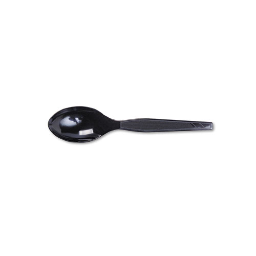 Tm507ct Heavy Medium Weight Plastic Tea Spoons - Black