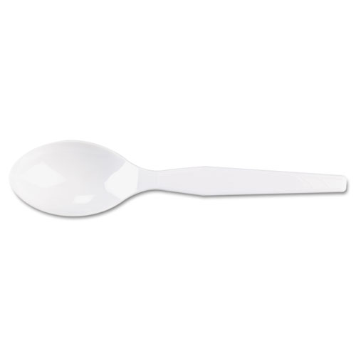 Tm207ct Heavy Medium Weight Plastic Tea Spoons - White