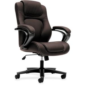 Vl402en45 Executive Vinyl High-back Chair, Brown