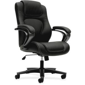 Vl402en11 Executive Vinyl High-back Chair, Black