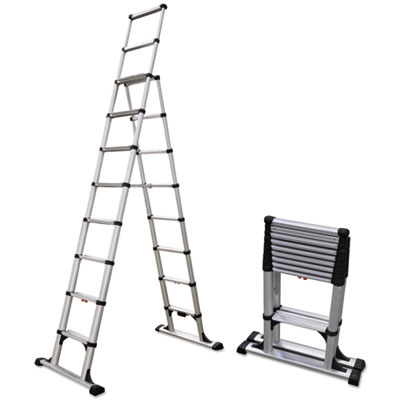 Tlp14es Telescopic A-frame Ladder - Aluminum, 14 Ft.