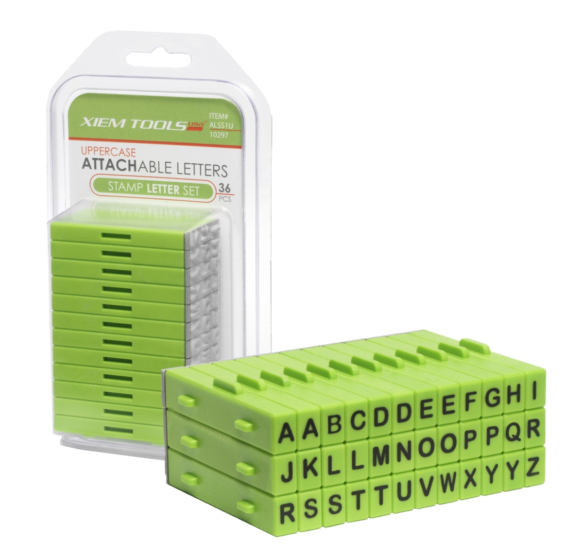 1589214 Xiem Tools Attachable Letters Stamp Set, Uppercase - Set Of 36