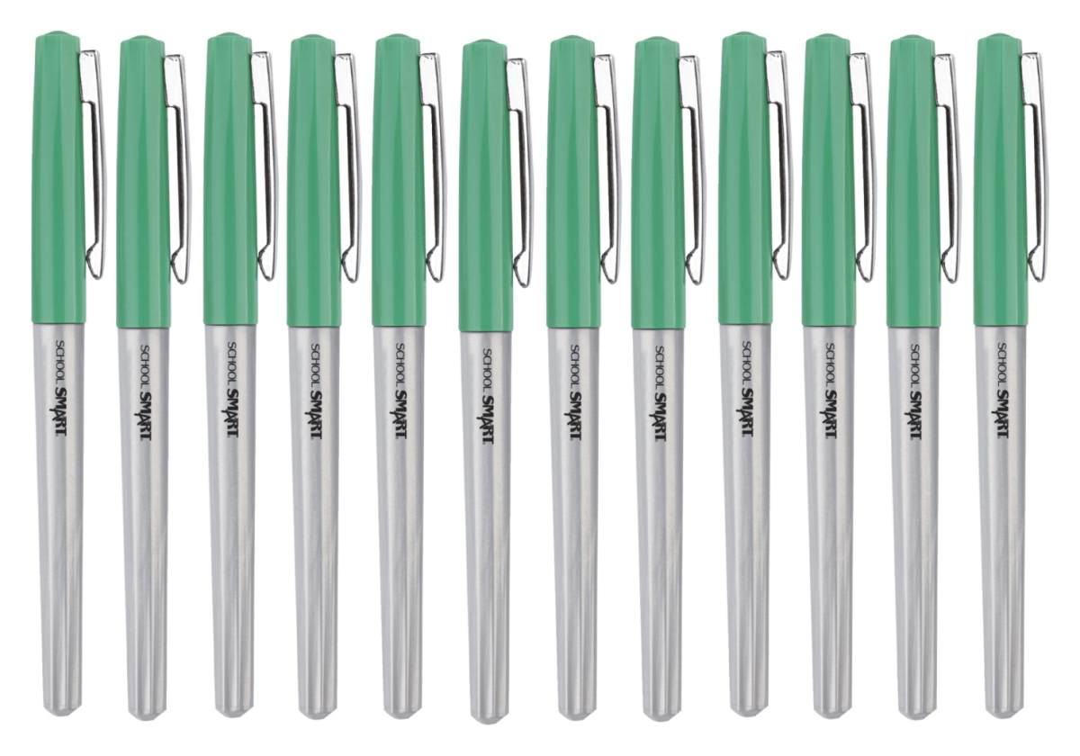 1593114 School Smart Ultra Fineliner Pen, 0.4 Mm, Green - Pack Of 12