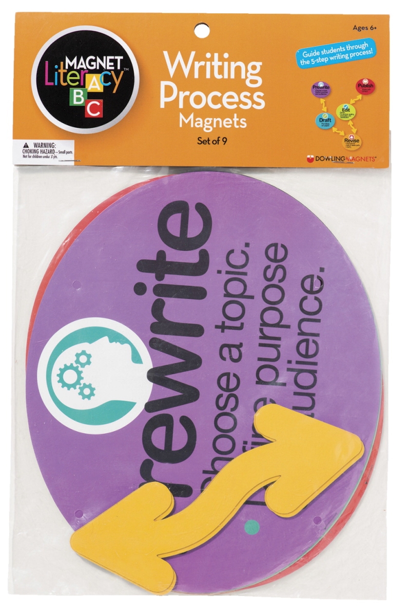 1600834 Magnet Literacy Writing Process Magnets, Set Of 9