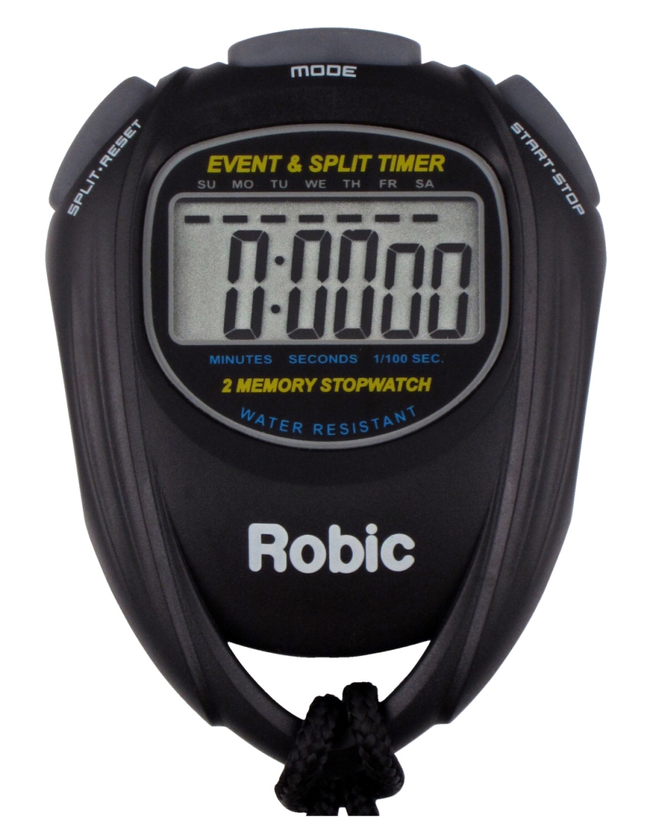 1592968 Robic 2 Split Memory Water Resistant Stopwatch, Black
