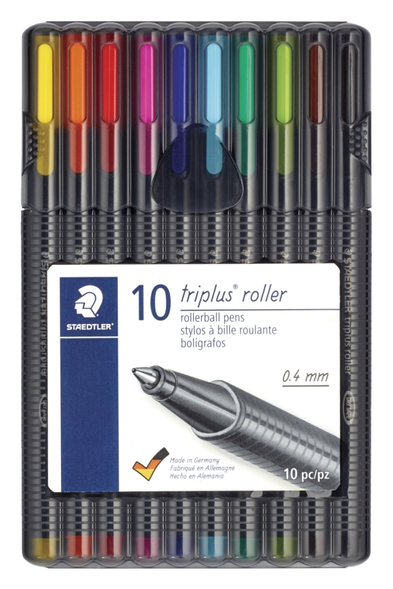 1596061 Staedtler Triplus Roller Ball, Assorted Colors - Pack Of 10