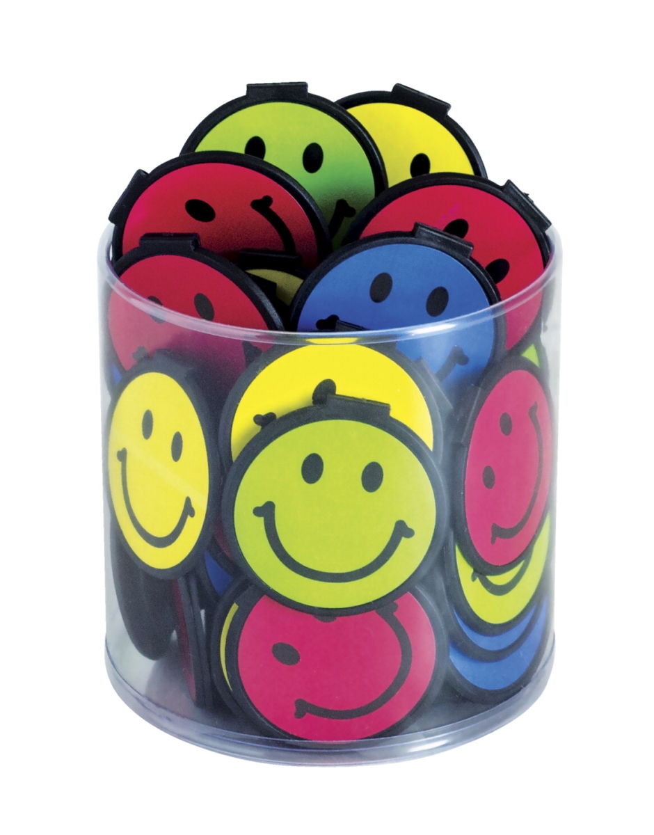 1599836 Smiley Circle Clip Over The Page Bookmark, Pack Of 36