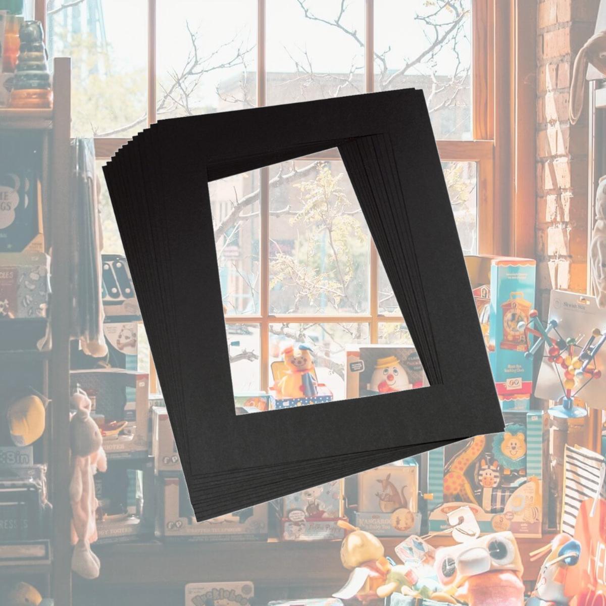 Picture of Pacon 003879 Pre-Cut Frame Mat- 9 x 12 In- Black- Pack Of 12
