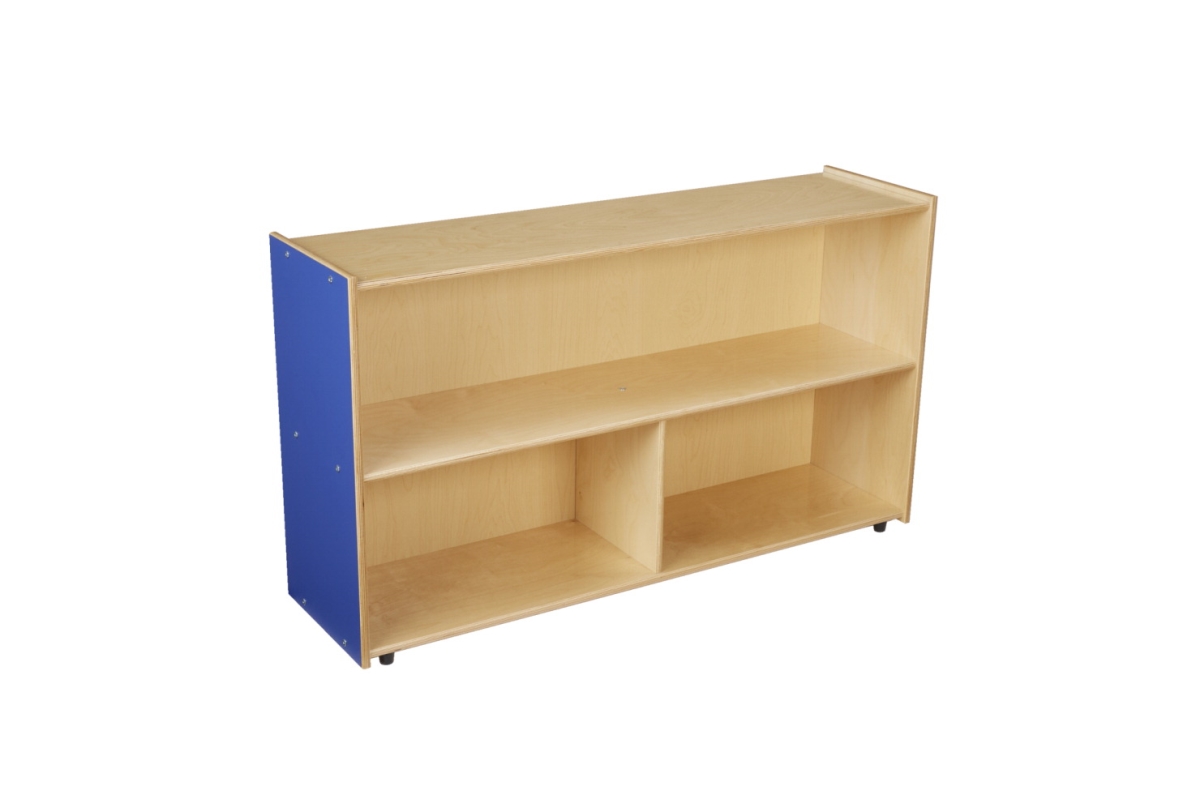 1587385 Childcraft Furnishings Kid-size 3-compartment Storage Unit, 48 X 13 X 27.37 In. - Blue