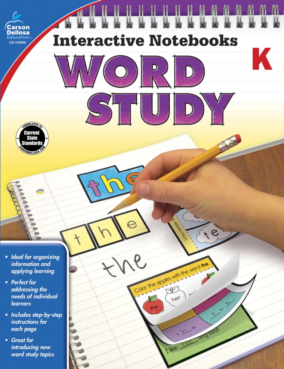 1602434 Interactive Notebooks Word Study, Grade K