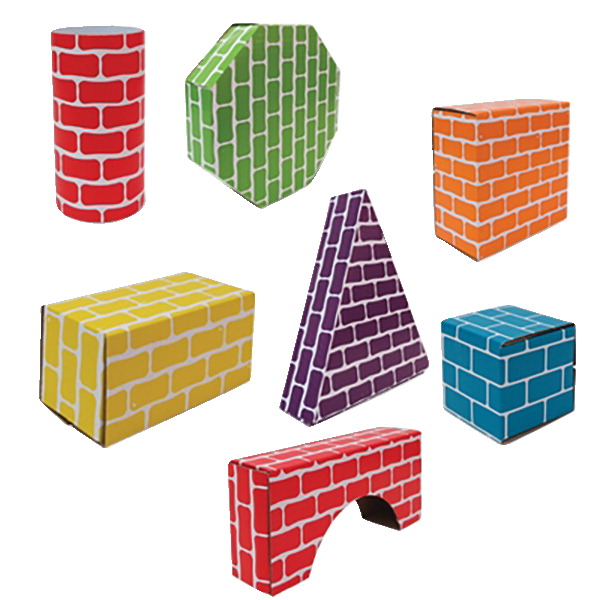 Corrugated Blocks & Shapes - Set Of 45