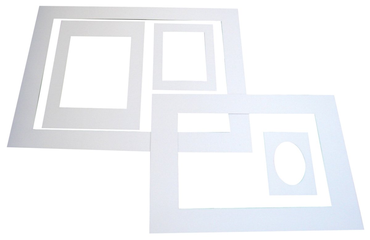 206483 Sax Teachers School Pack Economy Pre-cut Mat Frame, Assorted Size, White - Pack Of 60