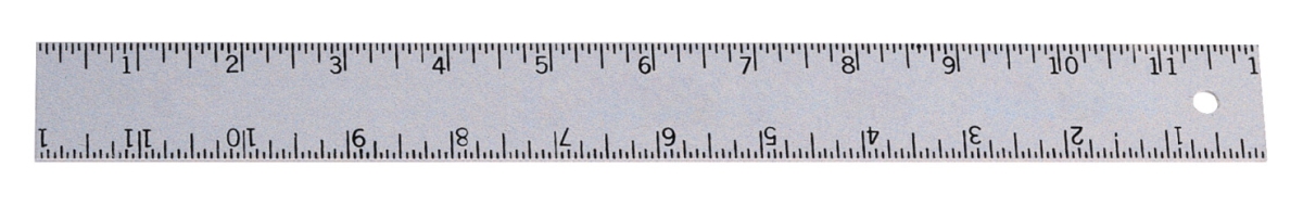 248852 Hard Aluminum Ruler, 12 X 1.25 In.