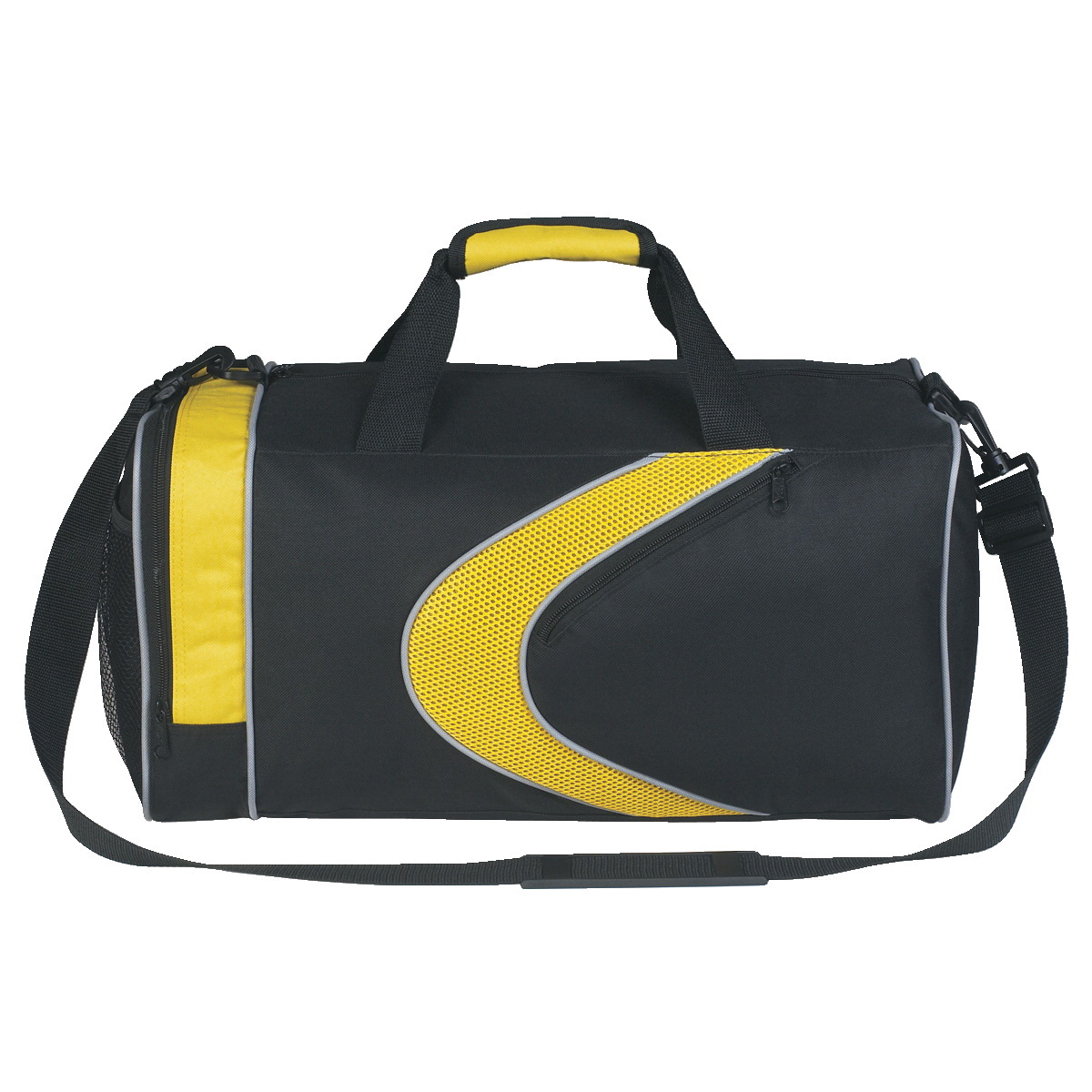 1559565 Sports Duffle Bag, 19 X 10 In. - Black With Yellow
