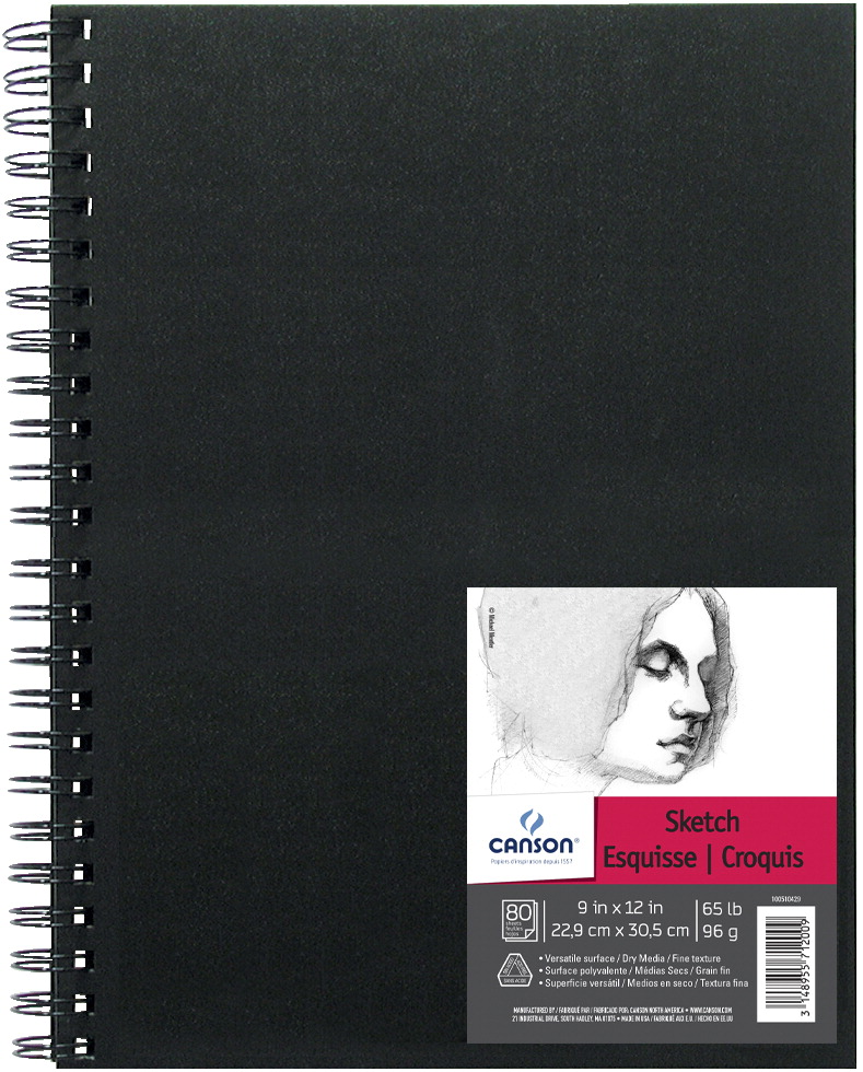 Canson 1595194 Field Sketch Book, Side Wire - 9 x 12 in. - 80 Sheets