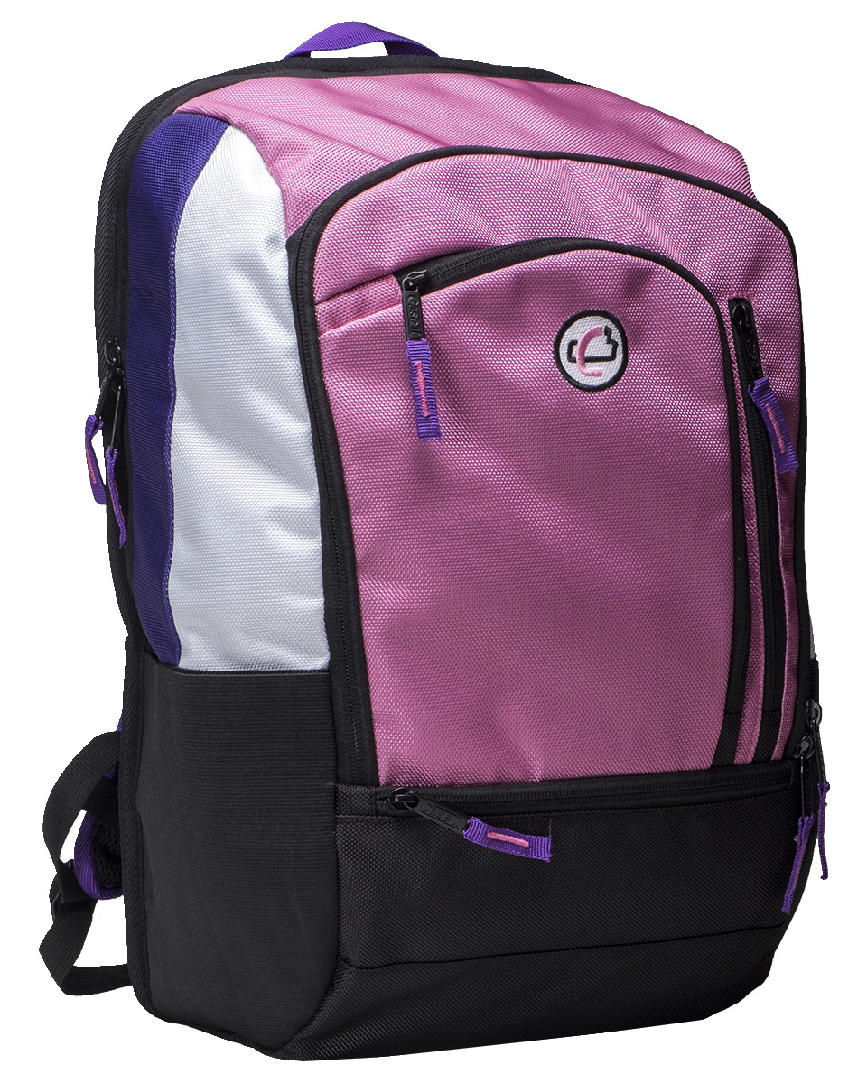 2004450 5.25 X 13 X 19.75 In. Zip Pack Backpack, Pink With Purple Trim