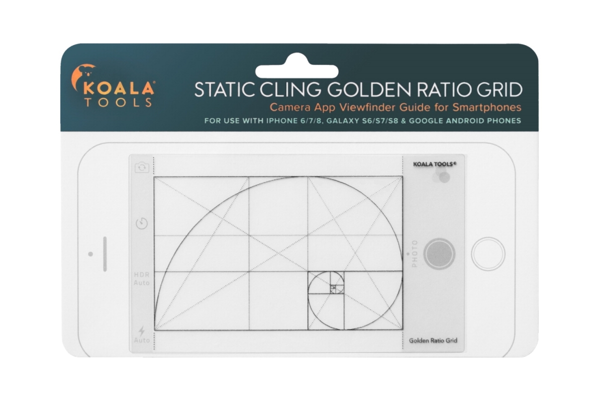 2005947 Static Cling Golden Ratio Grid Smartphone Viewfinder