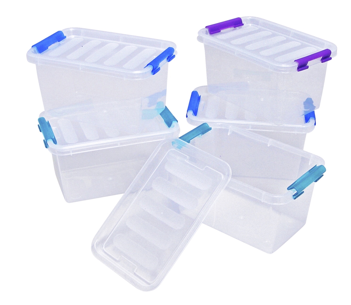 2006371 5 X 3.5 X 2.75 In. Flip Storage Box With Lid, Clear - Small - Pack Of 5