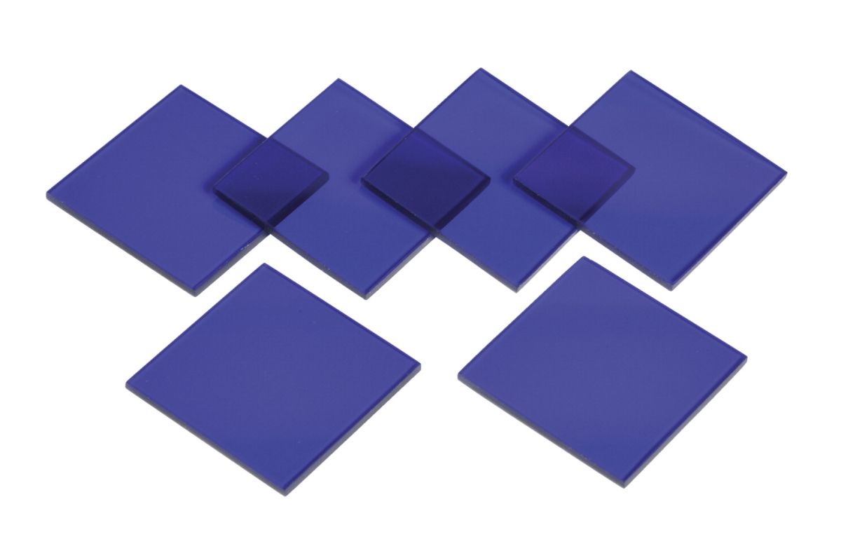 1563031 2 X 2 In. Cobalt Glass Plates - Pack Of 6