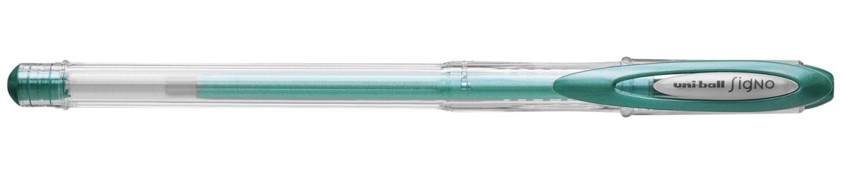 2006165 0.7 Mm Signo Metallic Gel Stick Pens, Green - Pack Of 12